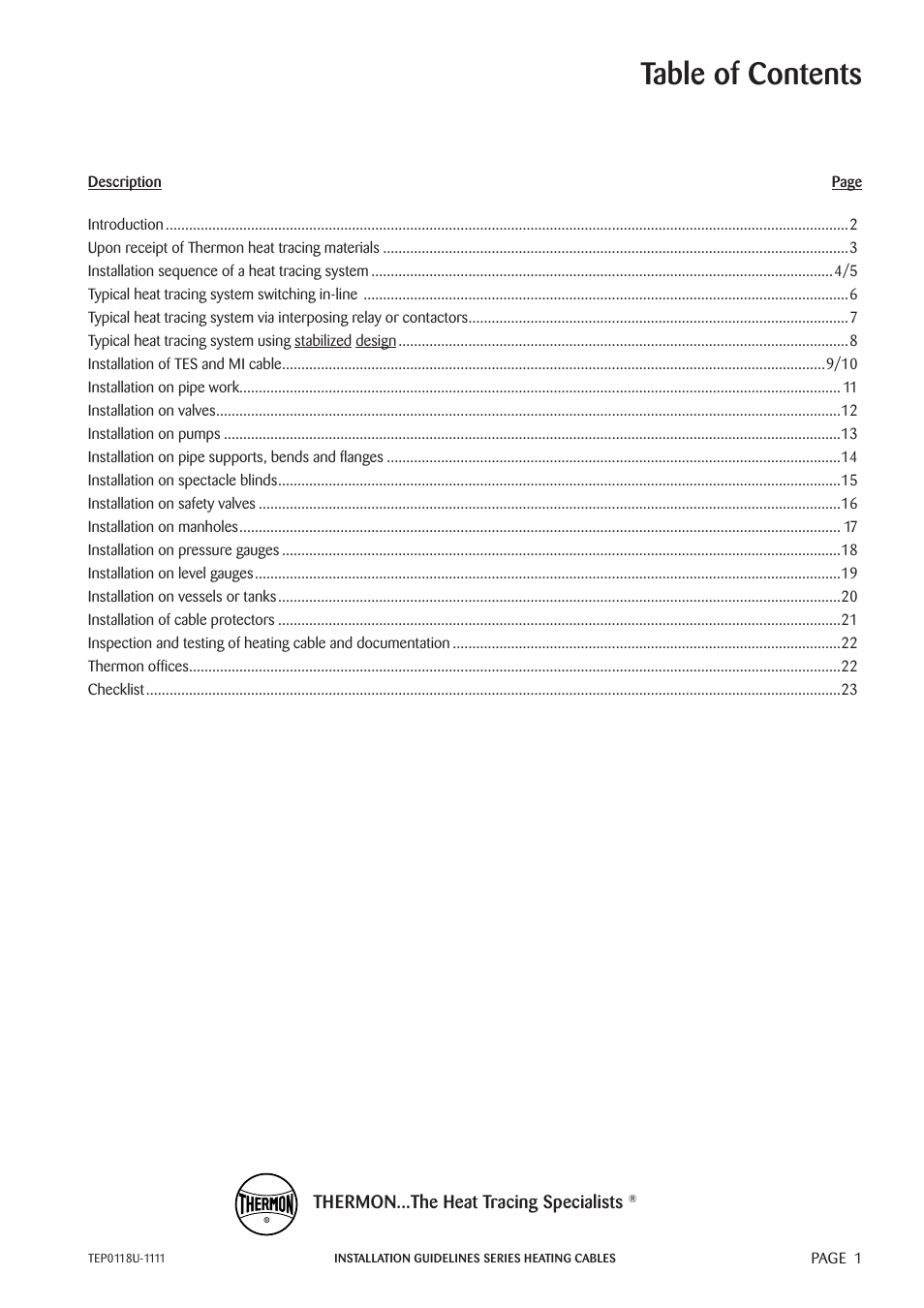 Thermon TESH User Manual | Page 3 / 26