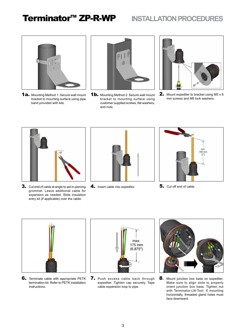 Terminator, Zp-r-wp, Installation procedures | Thermon ZP-R-WP User Manual | Page 3 / 4