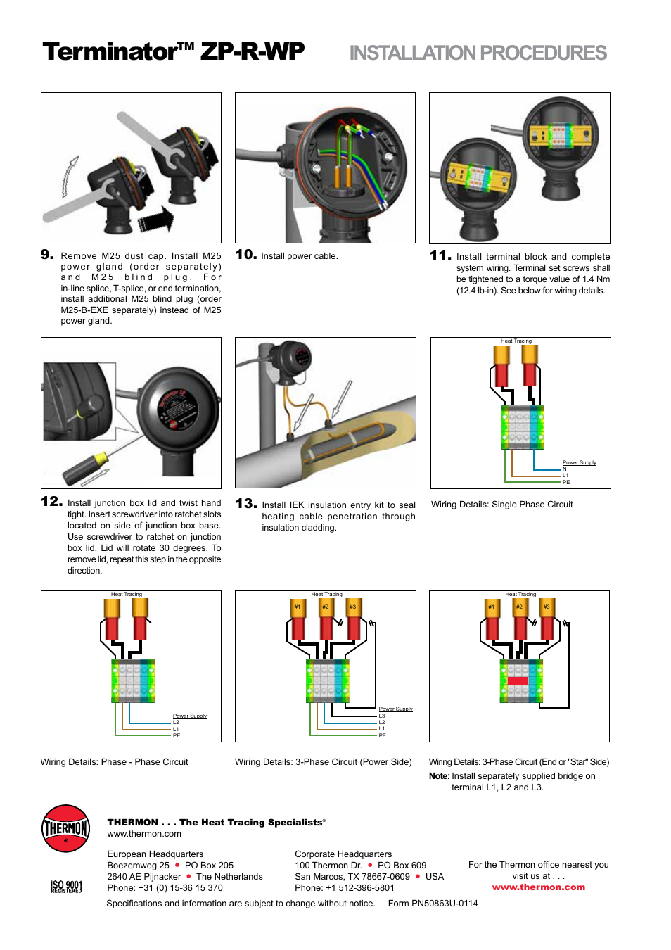 Terminator, Zp-r-wp, Installation procedures | Thermon ZP-R-WP User Manual | Page 4 / 4