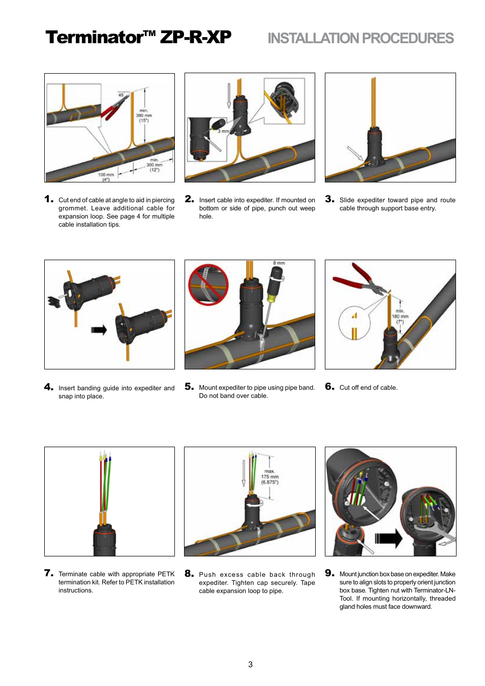 Terminator, Zp-r-xp, Installation procedures | Thermon ZP-R-XP User Manual | Page 3 / 4