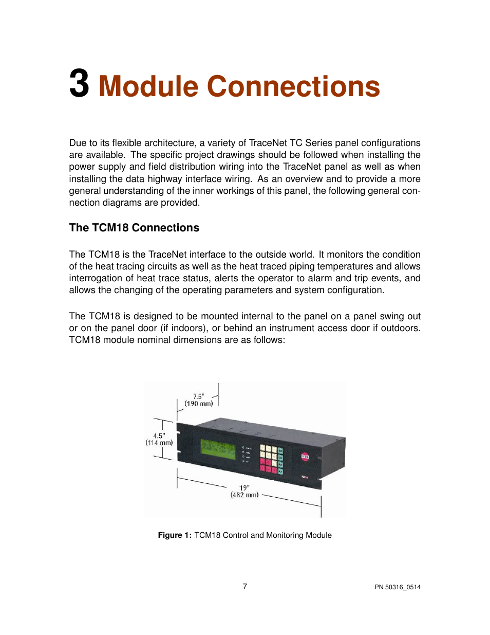 Module connections | Thermon TraceNet TCM 18 User Manual | Page 11 / 96