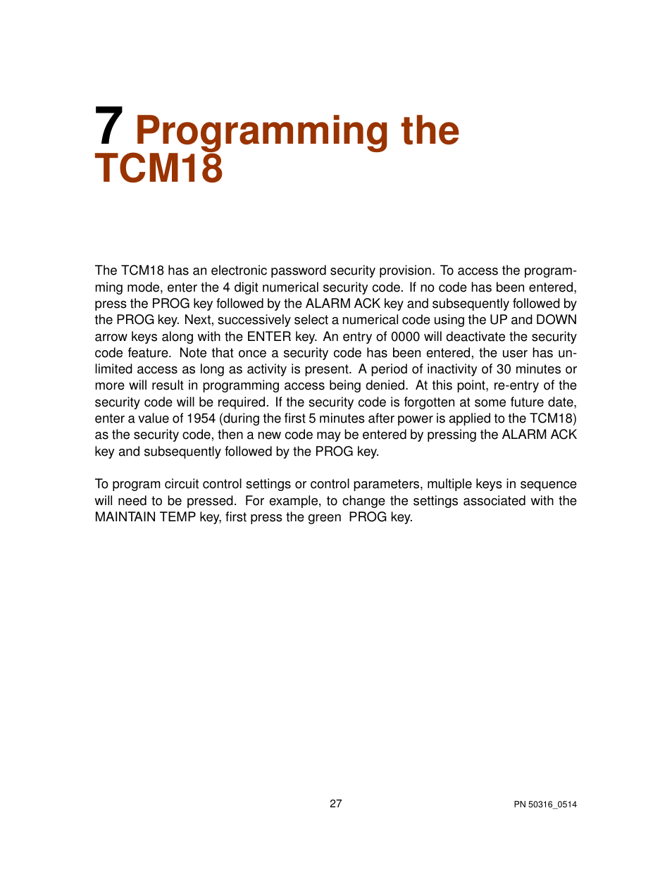 Programming the tcm18 | Thermon TraceNet TCM 18 User Manual | Page 31 / 96