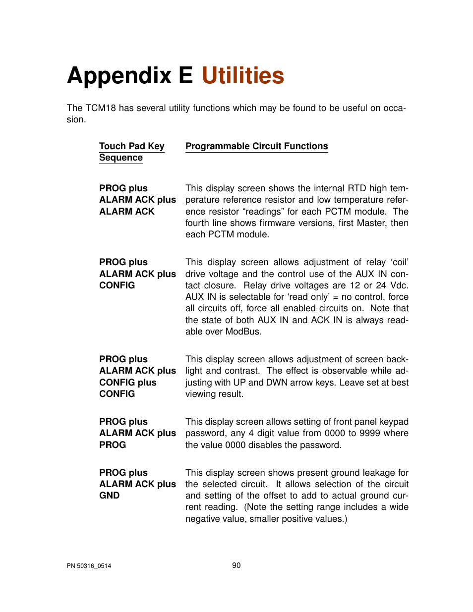 Appendix e utilities | Thermon TraceNet TCM 18 User Manual | Page 94 / 96