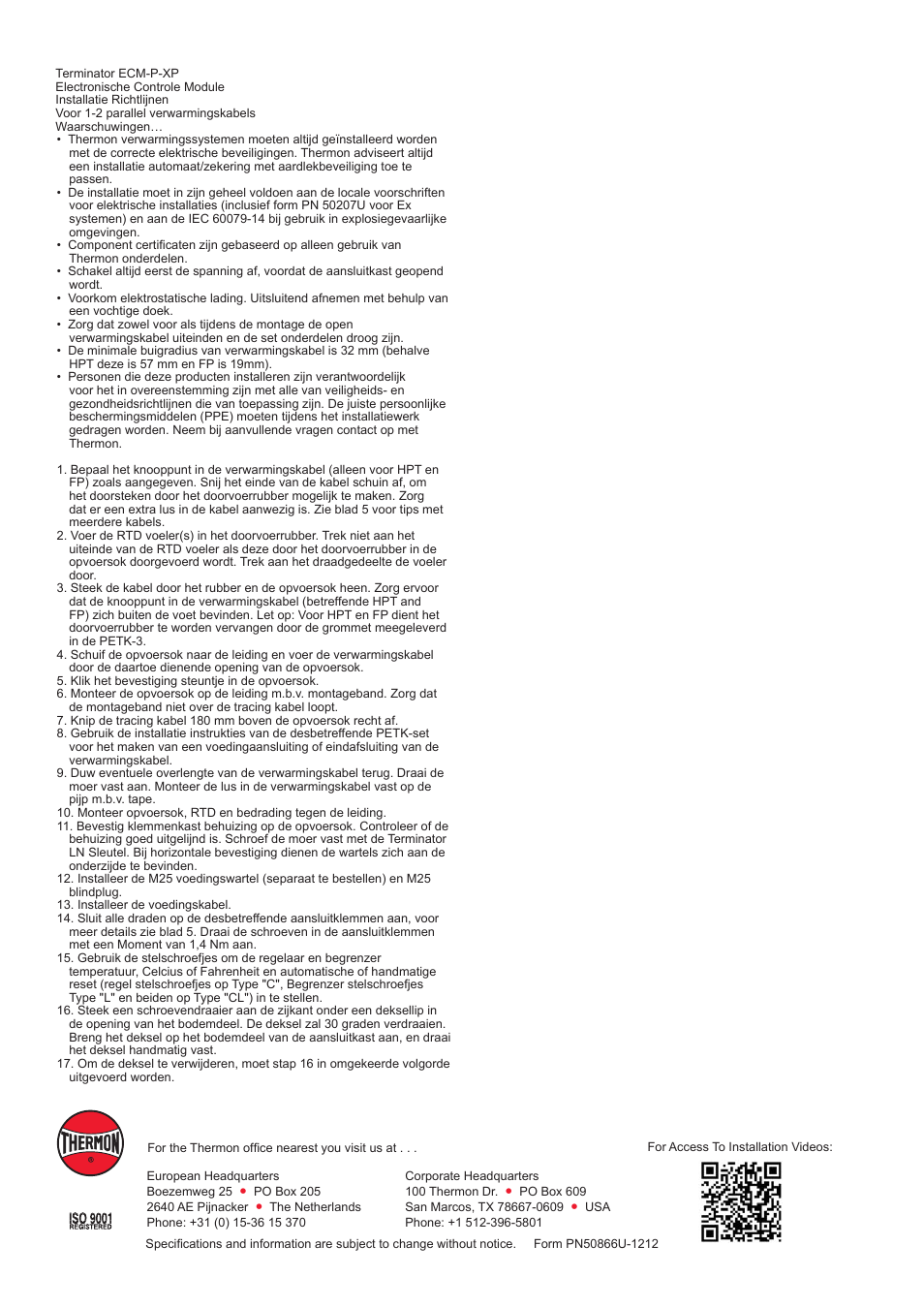 Thermon ECM-P-XP User Manual | Page 8 / 8