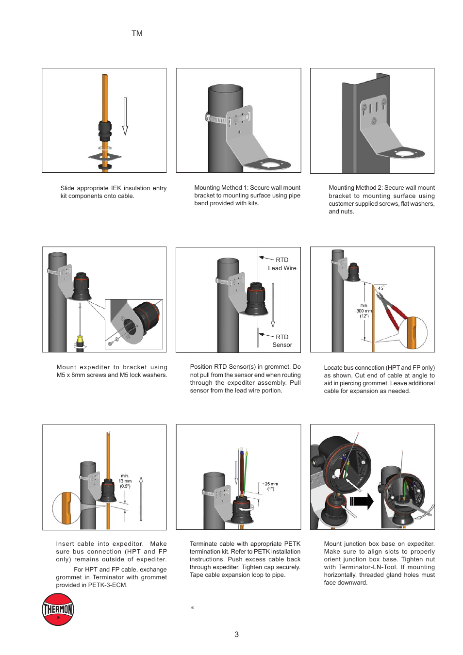 Terminator, Ecm-p-wp, Installation procedures | Thermon ECM-P-WP User Manual | Page 3 / 8