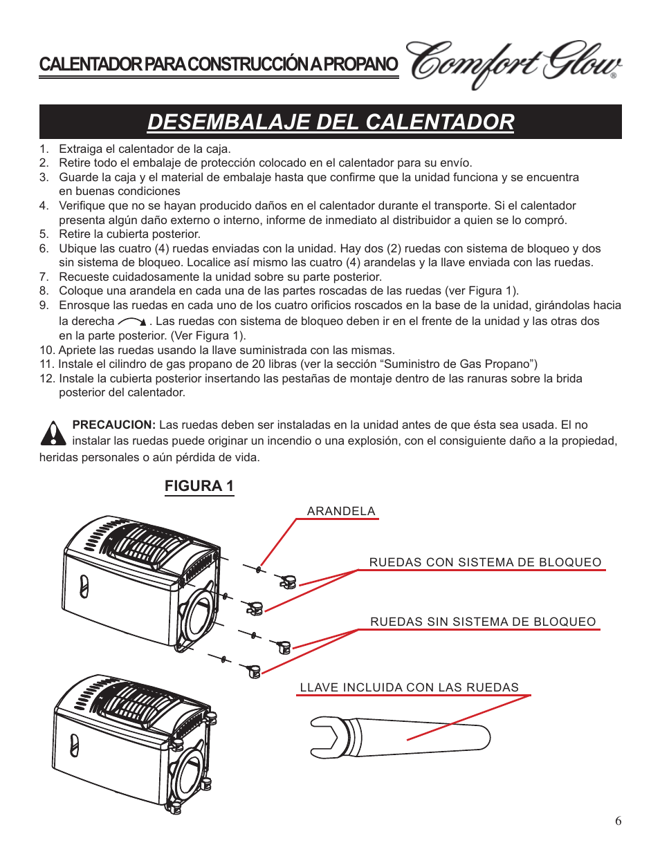 Desembalaje del calentador, Calentador para construcción a propano | Desa Tech GCH480 User Manual | Page 24 / 54