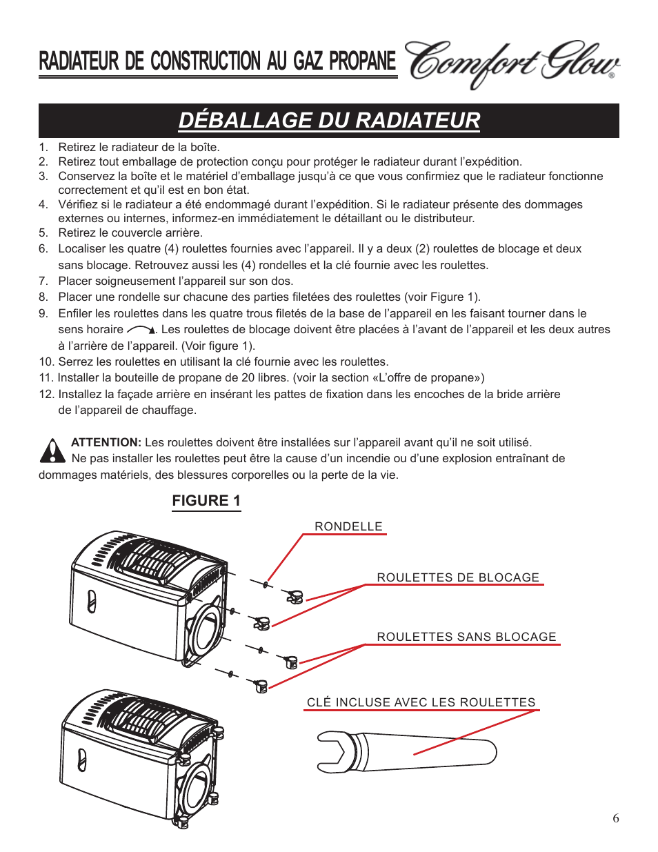 Radiateur de construction au gaz propane, Déballage du radiateur | Desa Tech GCH480 User Manual | Page 42 / 54