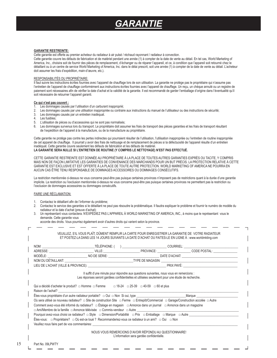 Garantie | Desa Tech GCH480 User Manual | Page 51 / 54