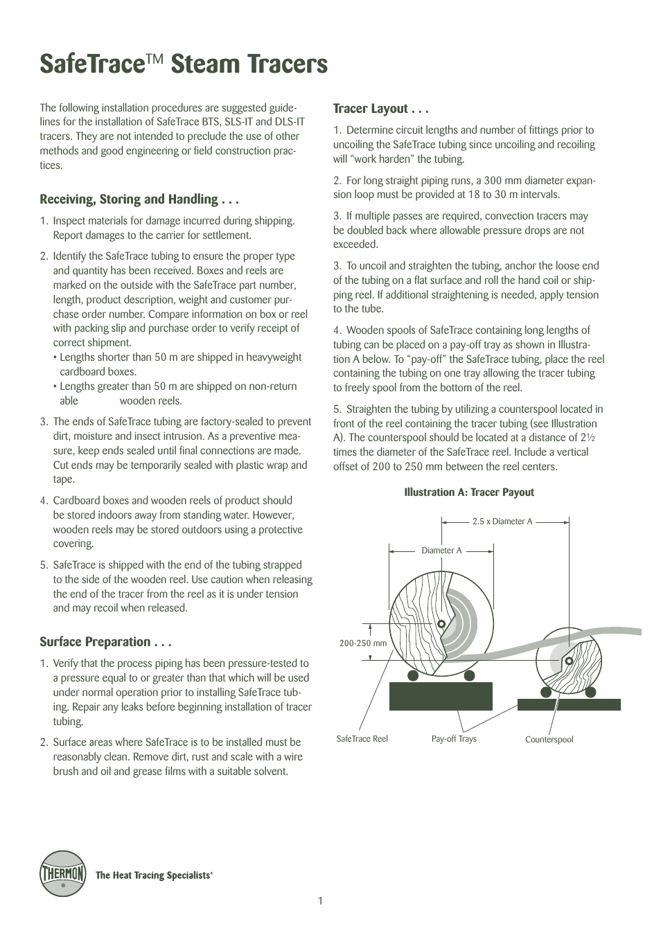 Safetrace, Steam tracers | Thermon SafeTrace Steam Tracers User Manual | Page 2 / 8