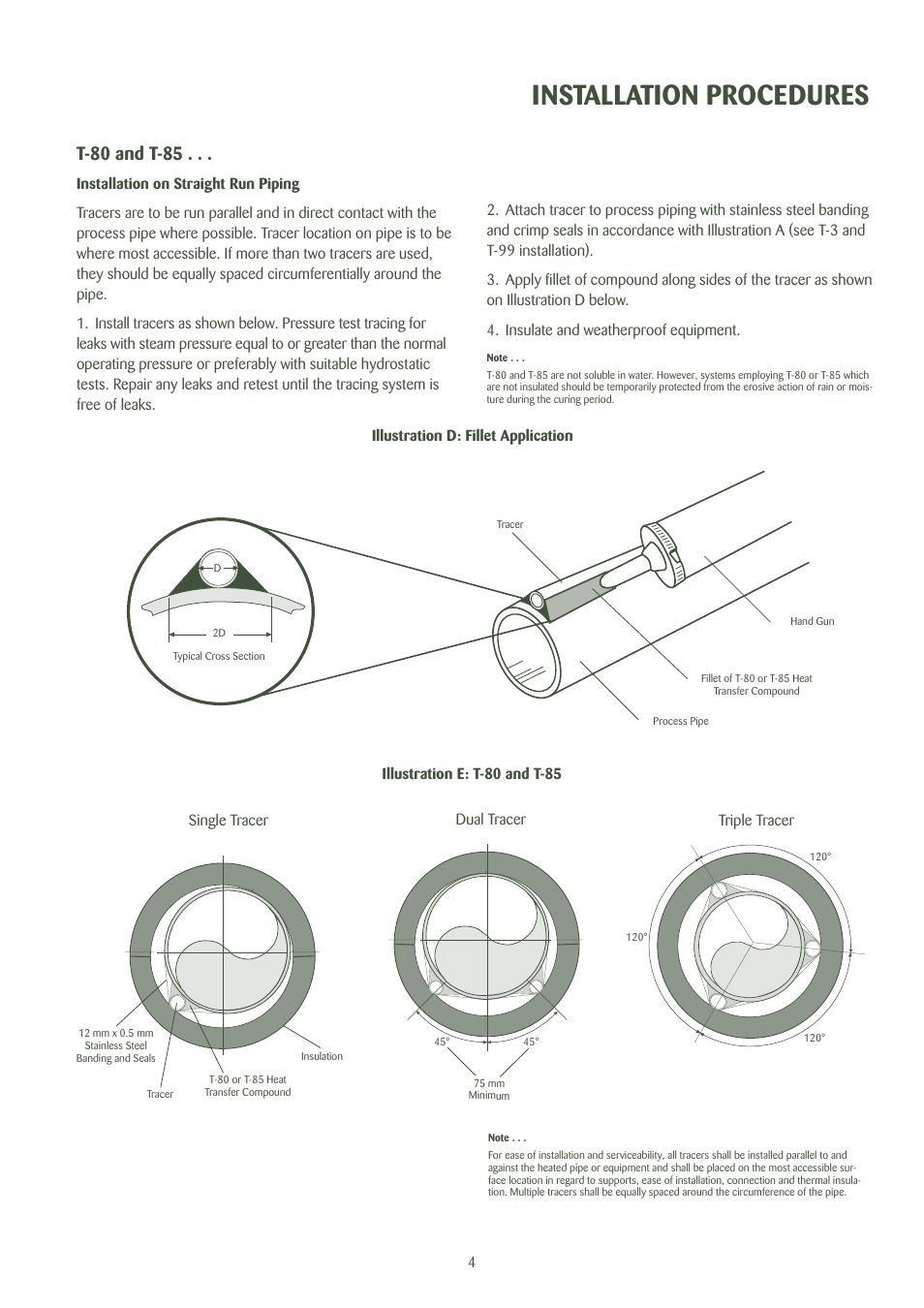 Installation procedures, T-80 and t-85 | Thermon Heat Transfer Compounds User Manual | Page 5 / 8