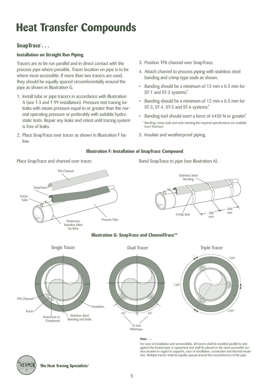 Heat transfer compounds, Snaptrace | Thermon Heat Transfer Compounds User Manual | Page 6 / 8