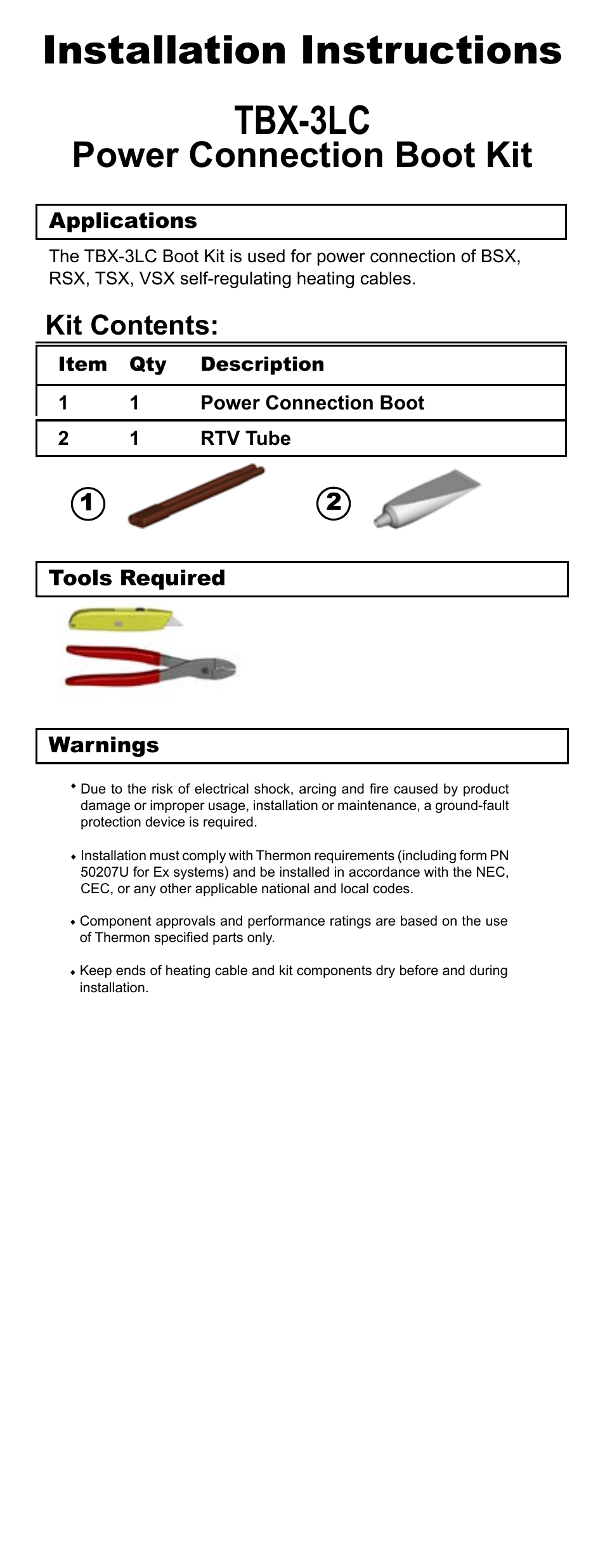 Thermon TBX-3LC User Manual | 5 pages
