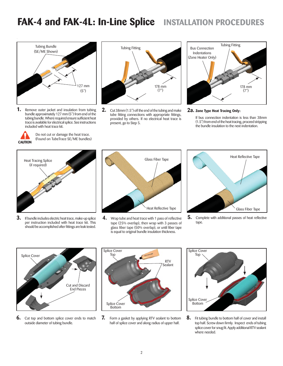 Fak-4 and fak-4l: in-line splice, Installation procedures | Thermon FAK-4 User Manual | Page 3 / 4