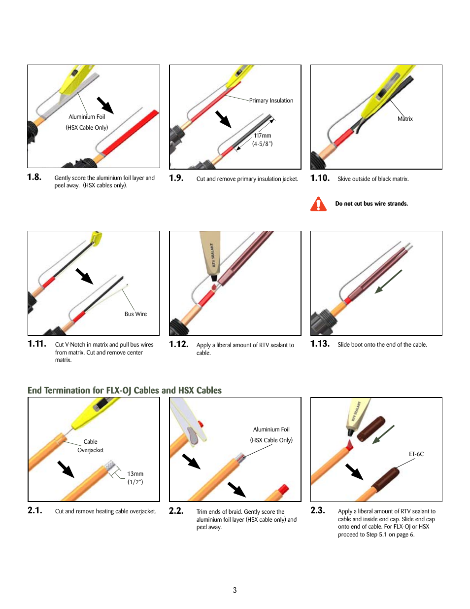 End termination for flx-oj cables and hsx cables | Thermon PCA-COM User Manual | Page 4 / 8