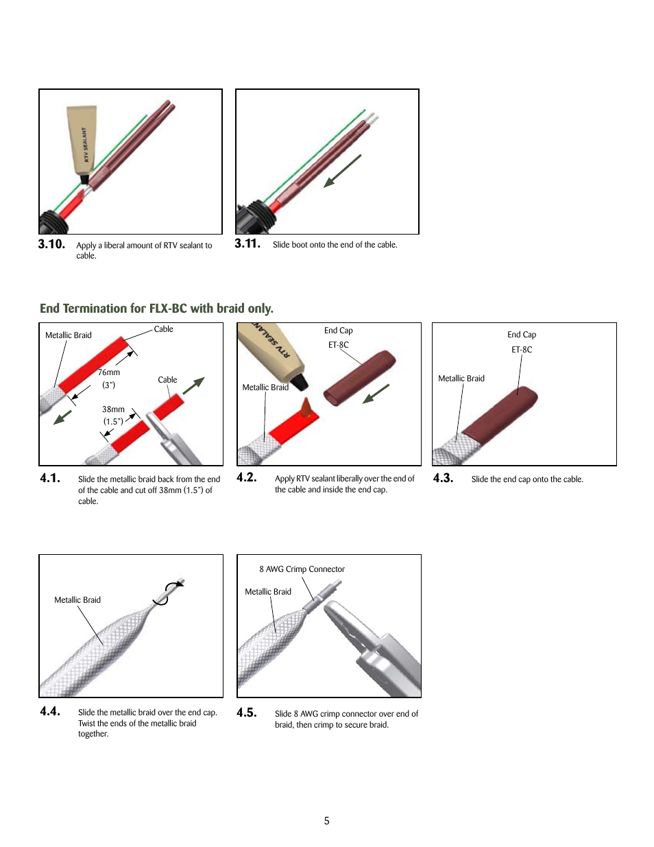 End termination for flx-bc with braid only. 4.5 | Thermon PCA-COM User Manual | Page 6 / 8