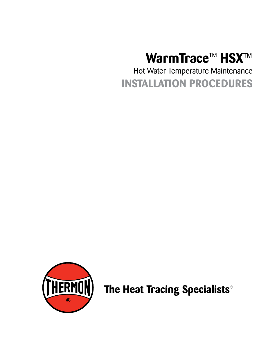 Thermon HSX User Manual | 12 pages