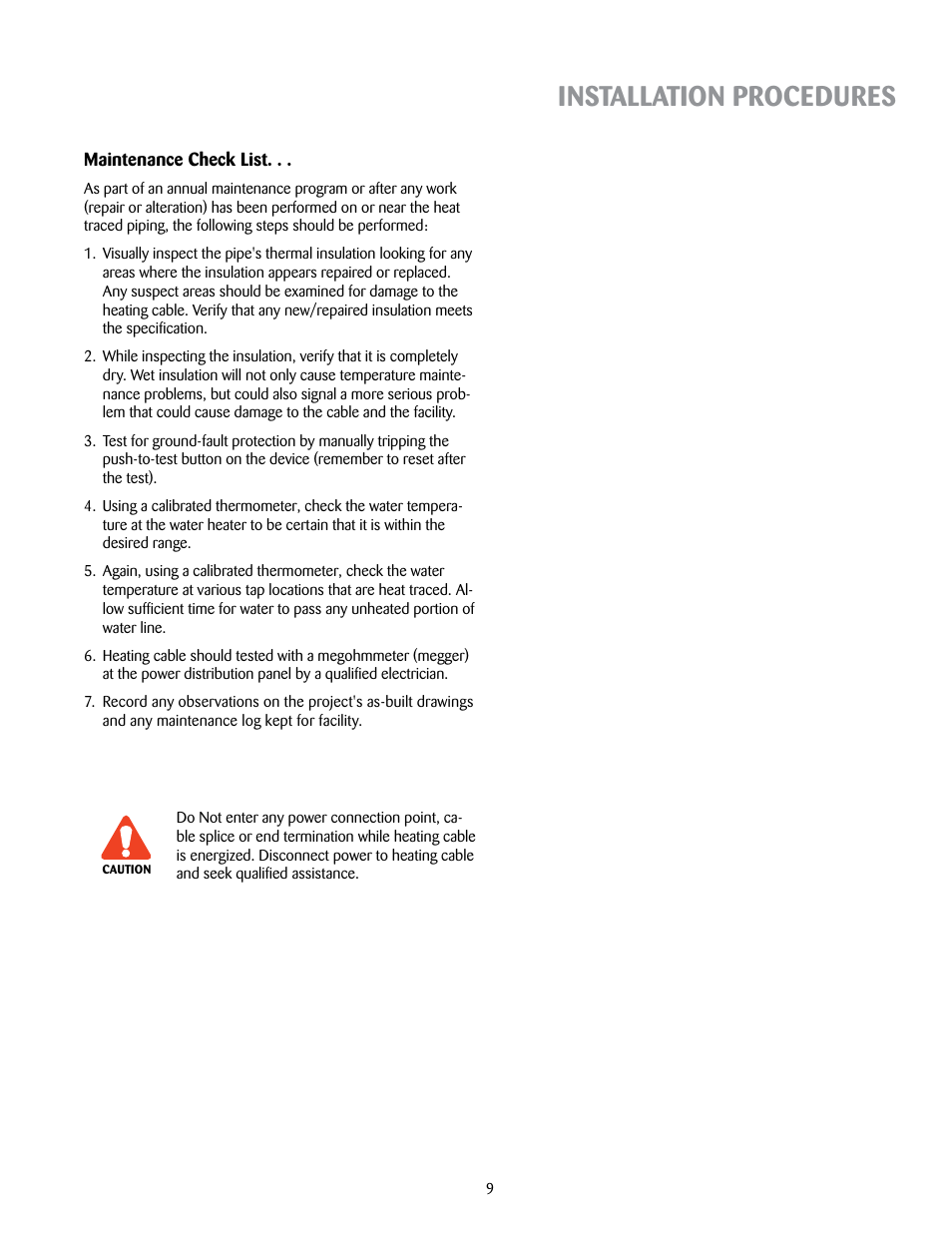 Installation procedures | Thermon HSX User Manual | Page 9 / 12