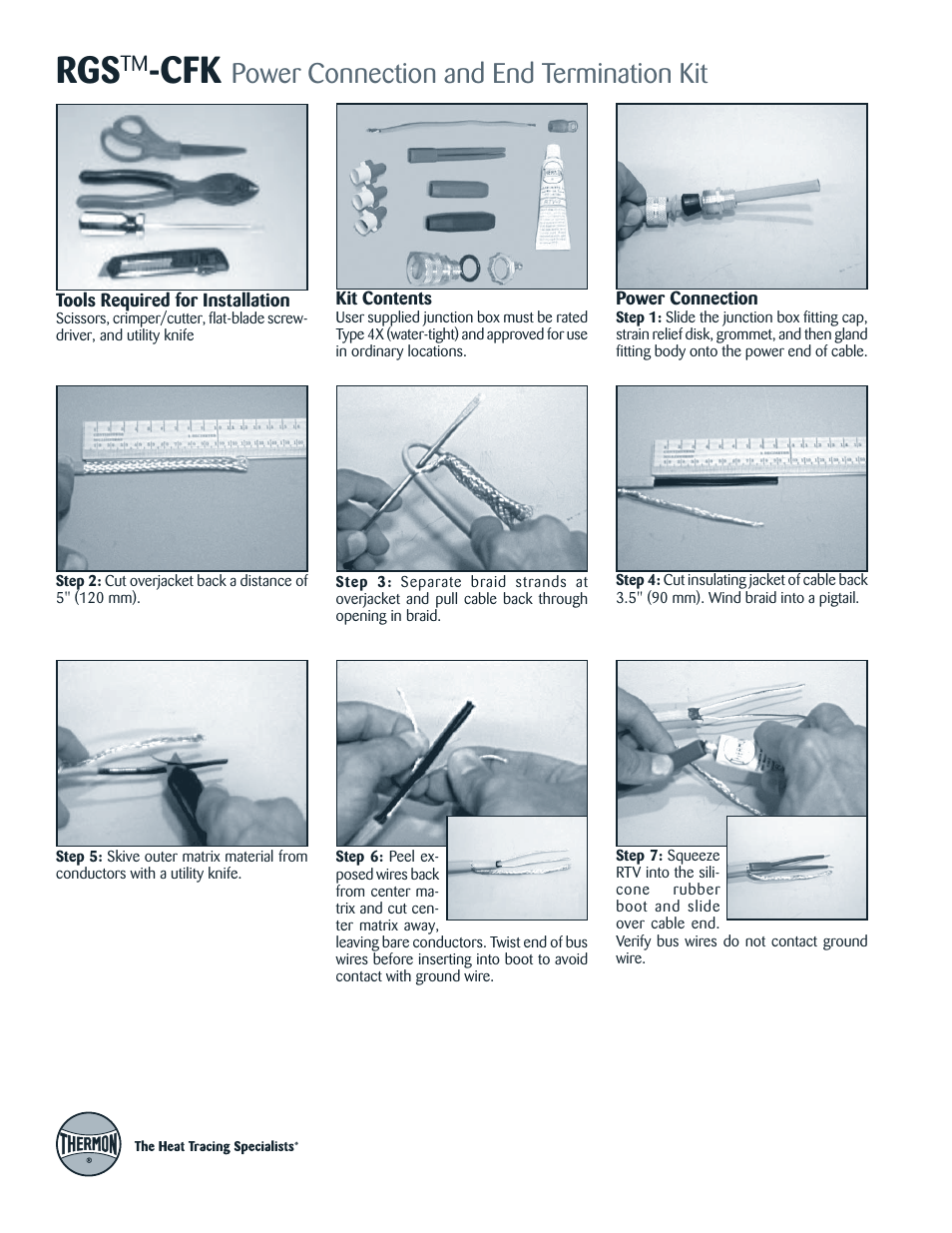 Power connection and end termination kit | Thermon RGS-CFK User Manual | Page 2 / 4