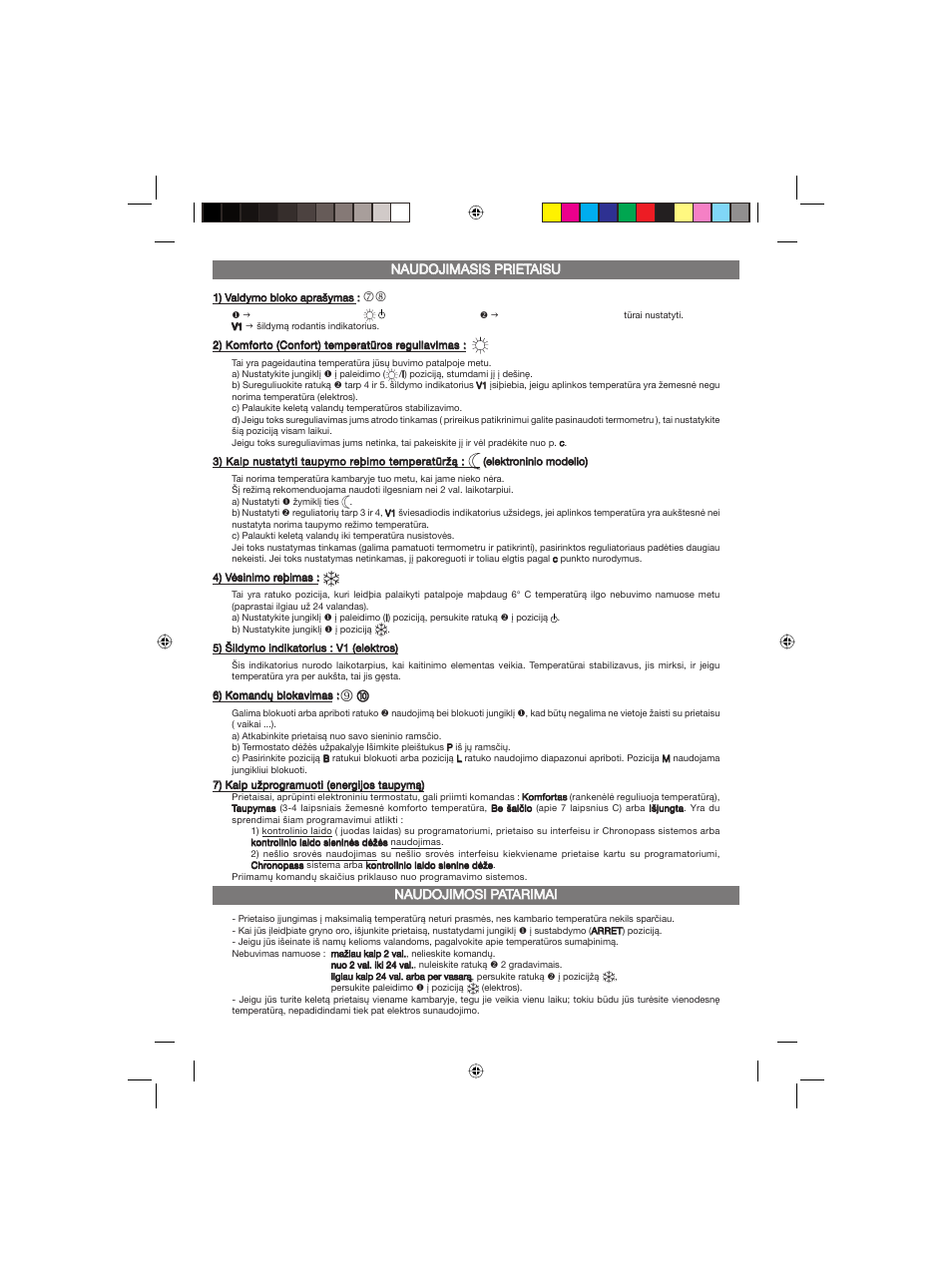 Naudojimasis prietaisu, Naudojimosi patarimai | Thermor Evidence Электронный User Manual | Page 26 / 36