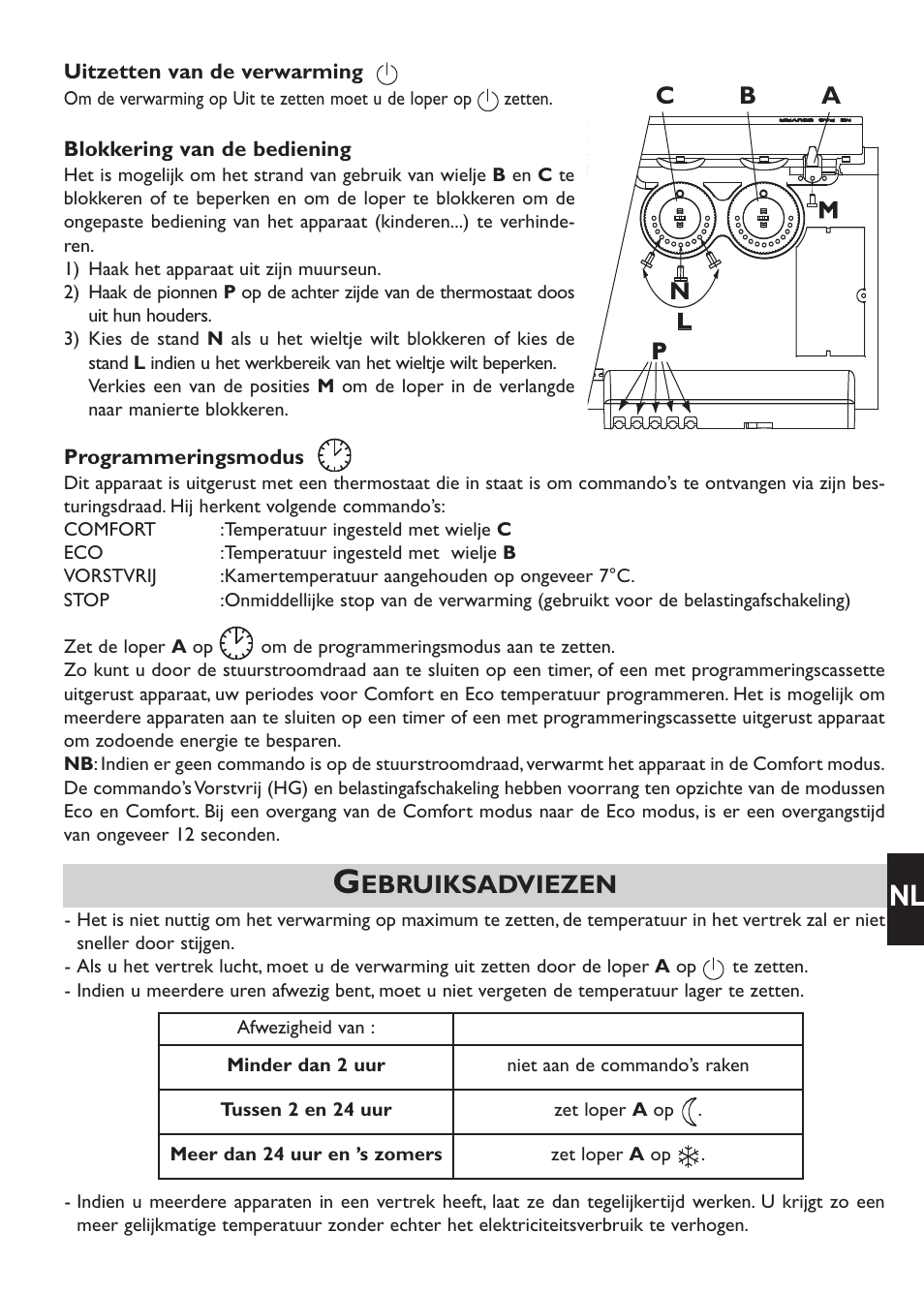 Ebruiksadviezen | Thermor Emotion User Manual | Page 25 / 36
