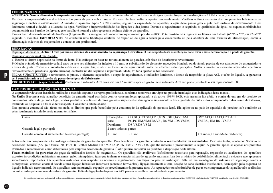 Thermor Rafale ACI+ User Manual | Page 22 / 39