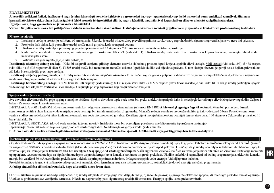 Thermor Rafale ACI+ User Manual | Page 33 / 39