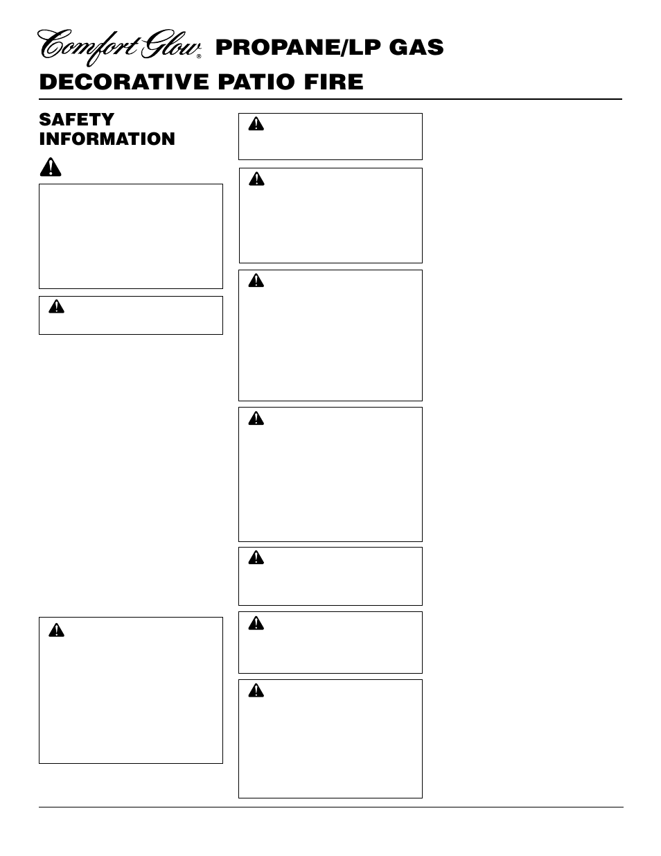 Decorative patio fire propane/lp gas, Safety information | Desa Tech PC3460LP User Manual | Page 2 / 14