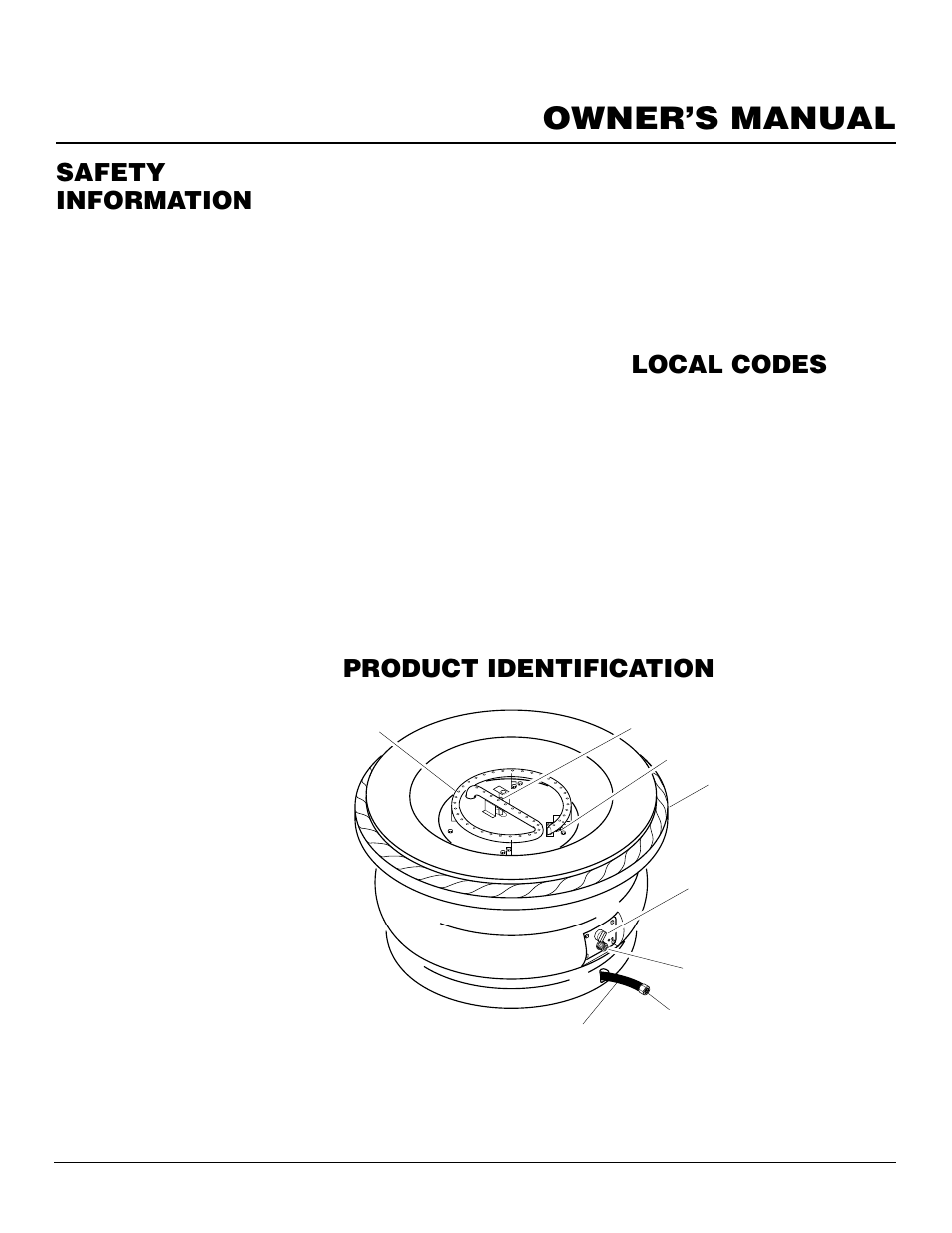 Owner’s manual, Product identification, Local codes | Safety information, Continued) | Desa Tech PC3460LP User Manual | Page 3 / 14