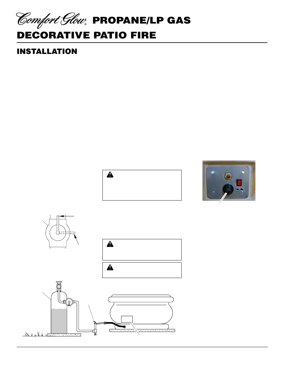 Decorative patio fire propane/lp gas, Installation, Continued | Desa Tech PC3460LP User Manual | Page 6 / 14