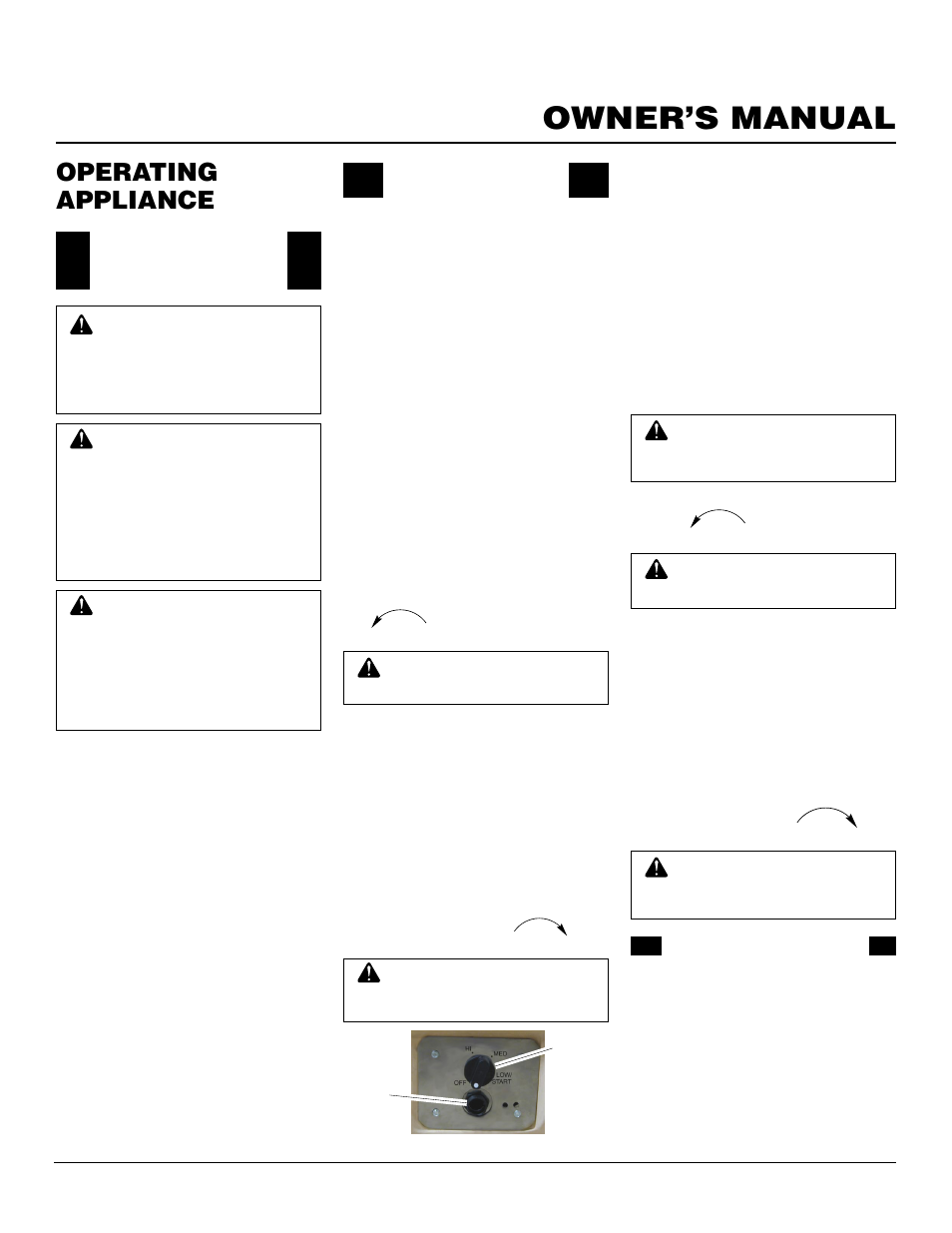 Owner’s manual, Operating appliance | Desa Tech PC3460LP User Manual | Page 7 / 14