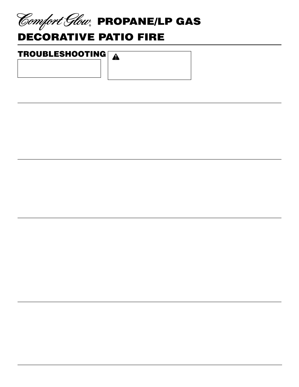 Decorative patio fire propane/lp gas, Troubleshooting | Desa Tech PC3460LP User Manual | Page 8 / 14