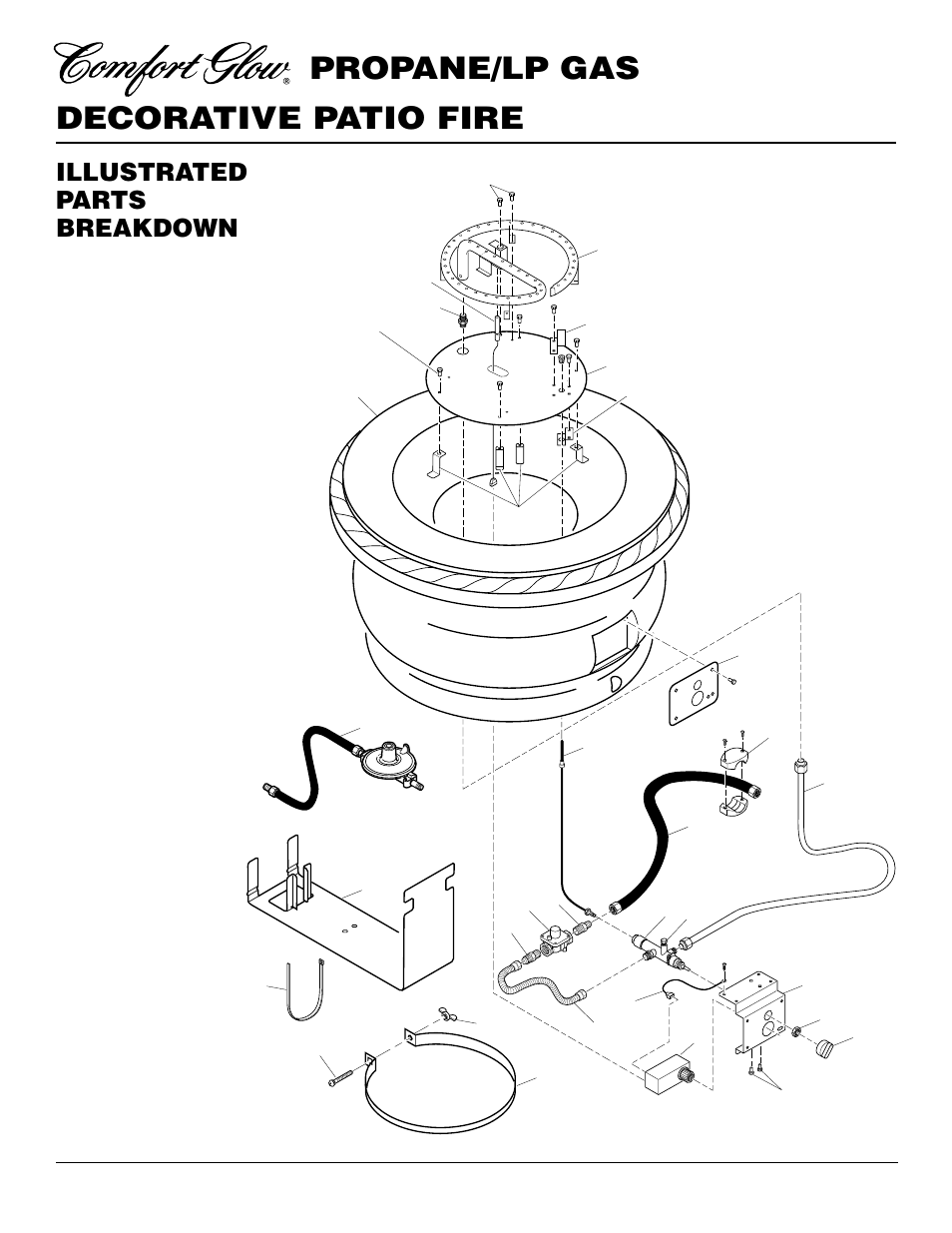 Decorative patio fire propane/lp gas, Illustrated parts breakdown | Desa Tech PC4670LP User Manual | Page 12 / 14