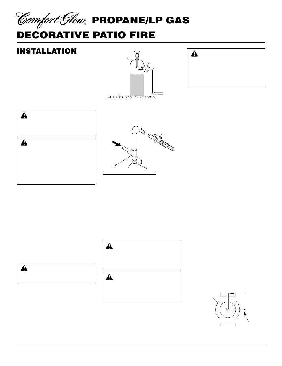 Decorative patio fire propane/lp gas, Installation, Continued | Desa Tech PC4670LP User Manual | Page 6 / 14