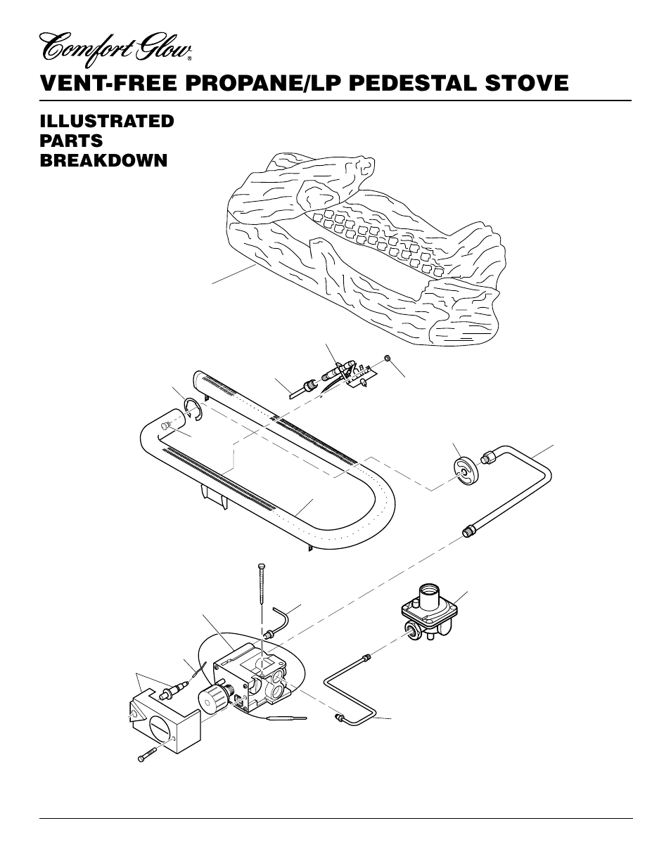 Vent-free propane/lp pedestal stove, Illustrated parts breakdown | Desa Tech S26PT User Manual | Page 18 / 24