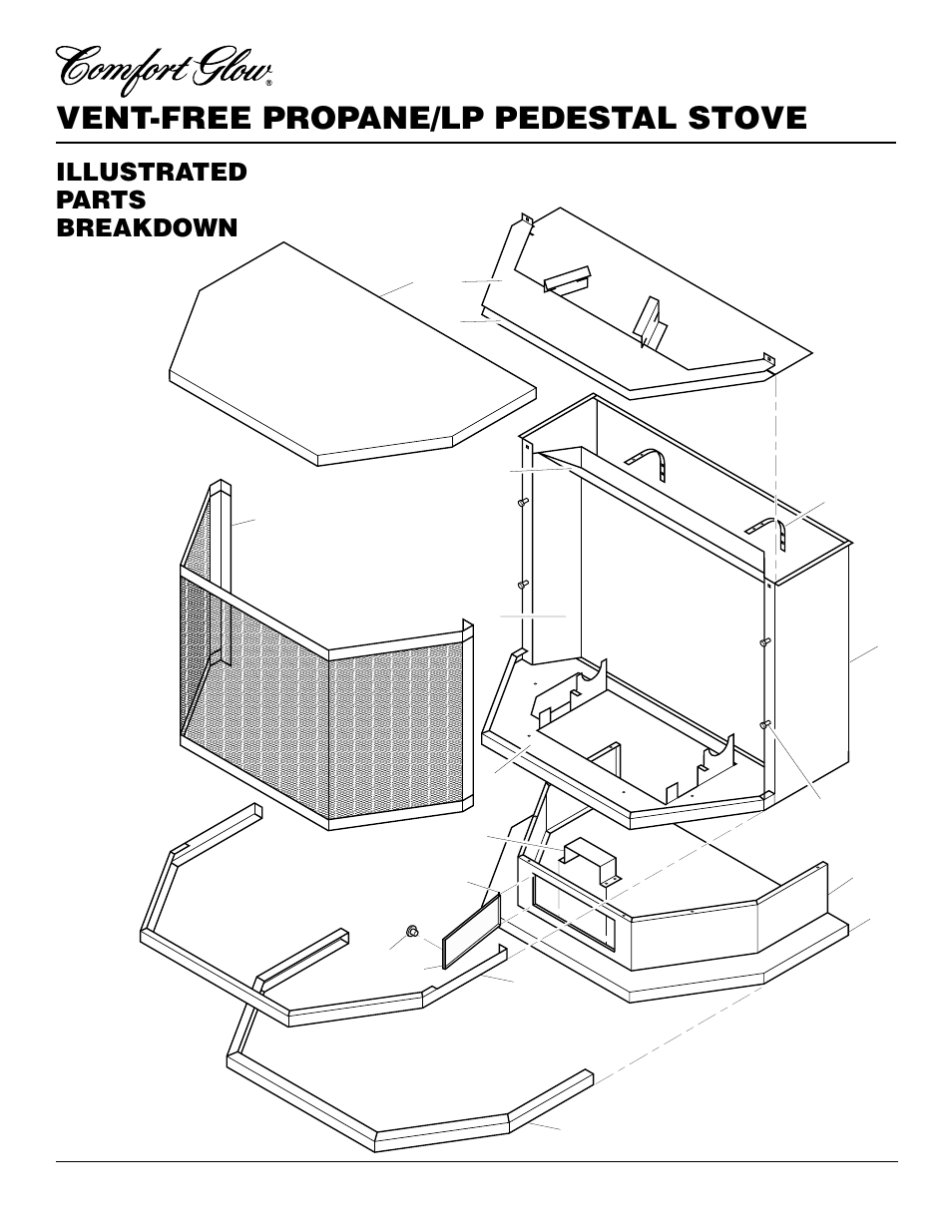 Vent-free propane/lp pedestal stove, Illustrated parts breakdown, S26pt | Desa Tech S26PT User Manual | Page 20 / 24