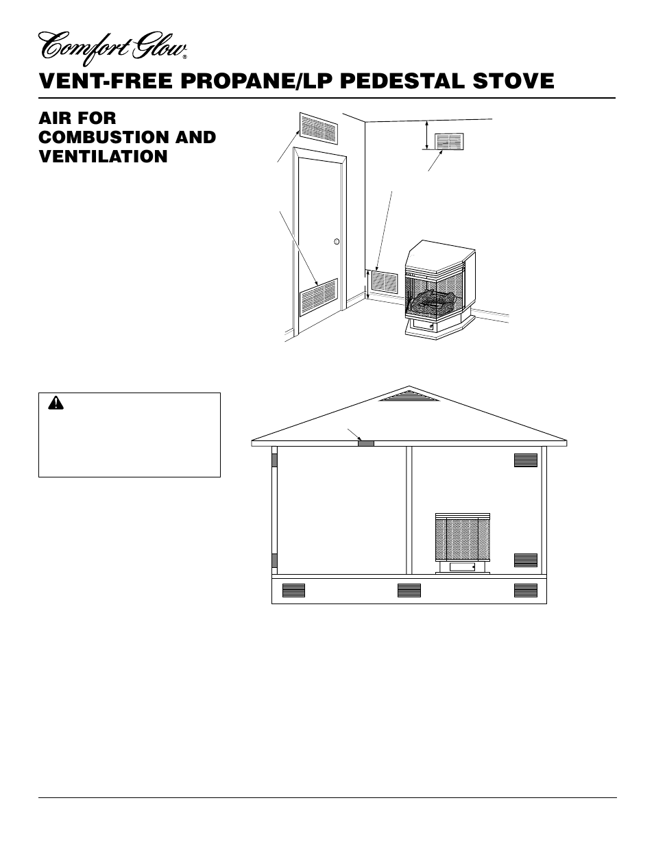Vent-free propane/lp pedestal stove, Air for combustion and ventilation, Continued | Desa Tech S26PT User Manual | Page 6 / 24