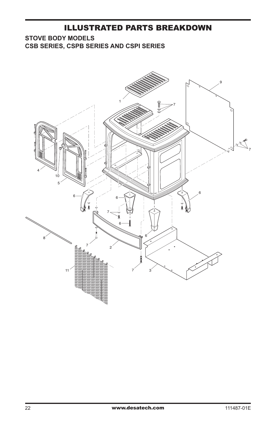 Illustrated parts breakdown | Desa Tech CSPINT User Manual | Page 22 / 24