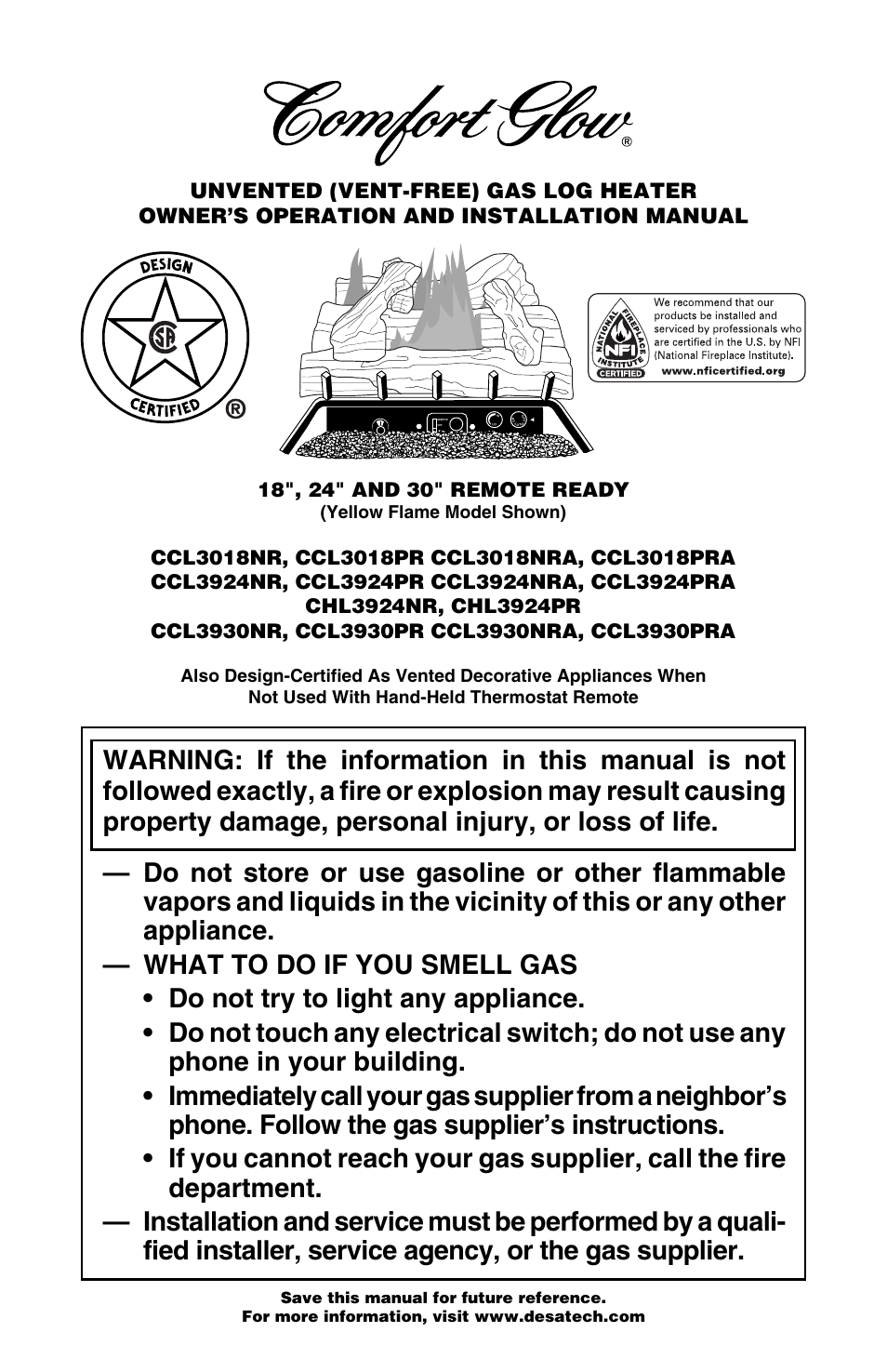 Desa Tech CCL3018NR User Manual | 36 pages
