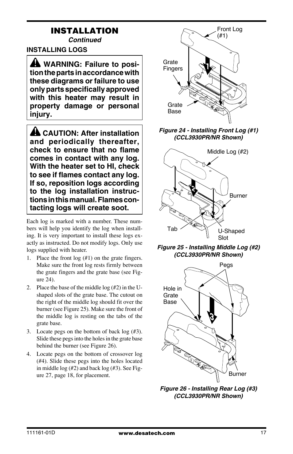 Installation, Continued | Desa Tech CCL3018NR User Manual | Page 17 / 36