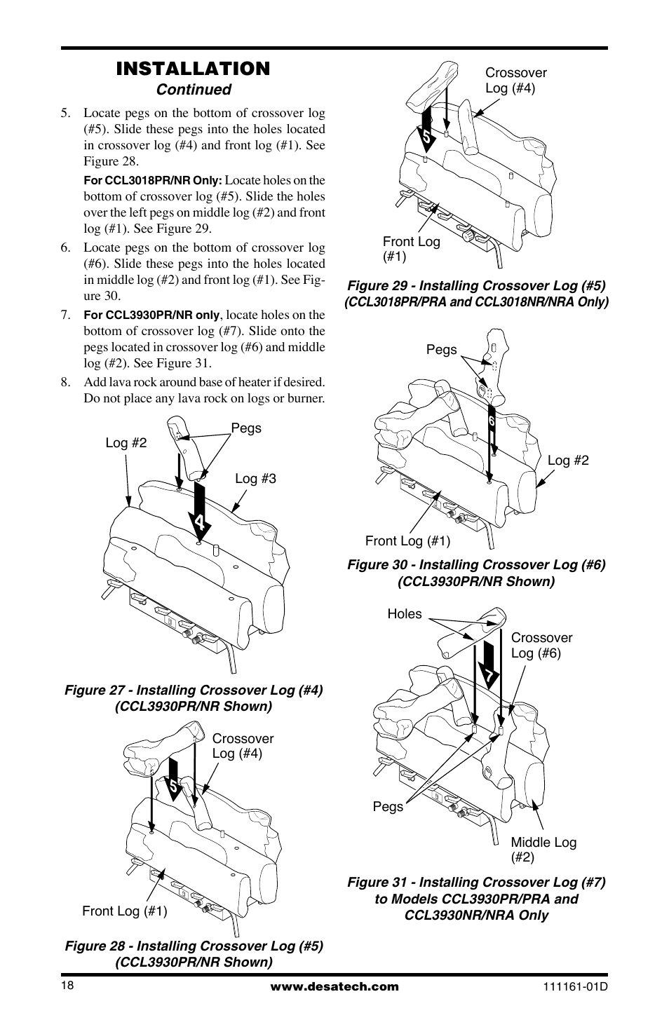 Installation, Continued | Desa Tech CCL3018NR User Manual | Page 18 / 36