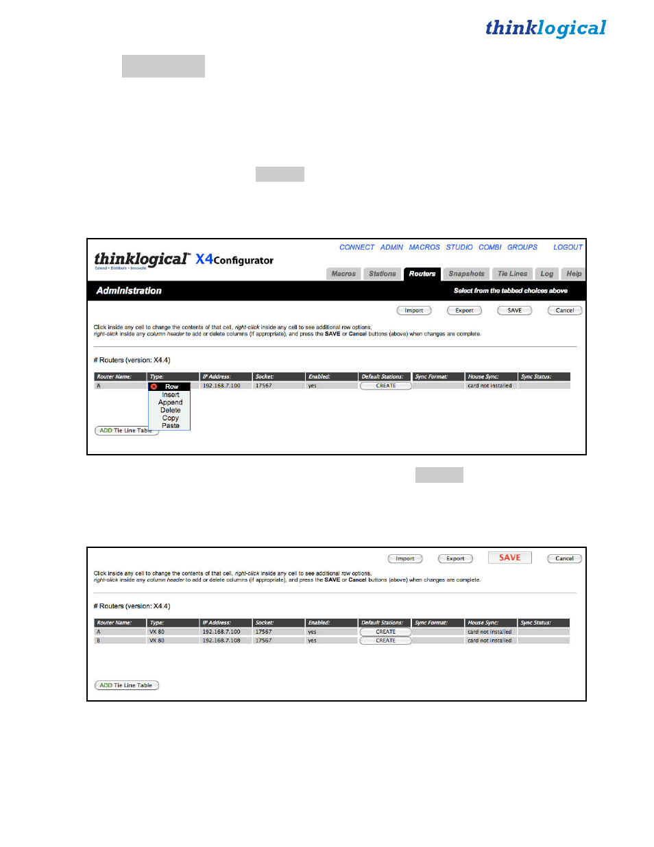 Tie lines | Thinklogical X4 Configurator Manual User Manual | Page 22 / 70