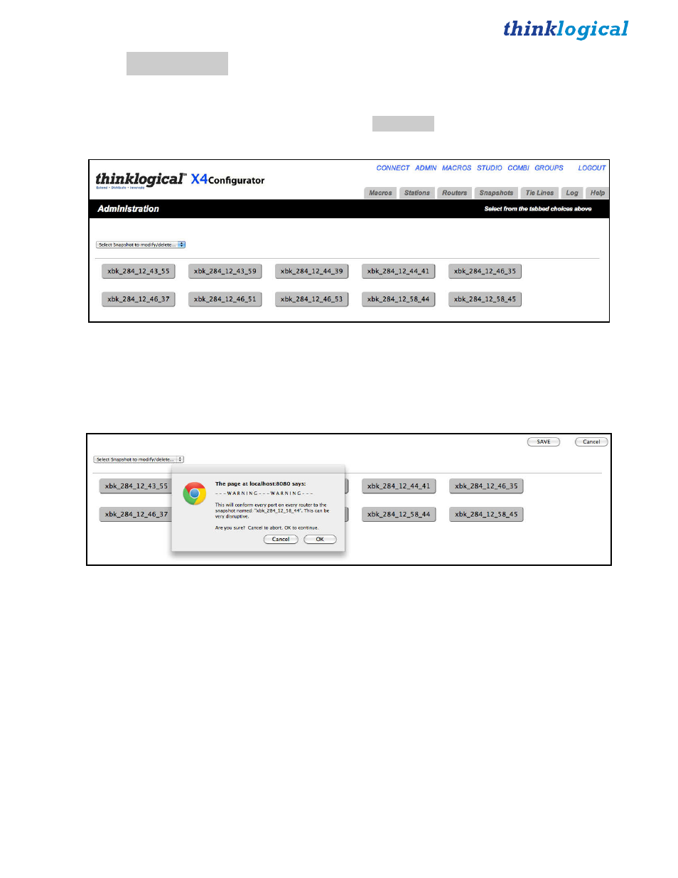 Snapshots | Thinklogical X4 Configurator Manual User Manual | Page 29 / 70