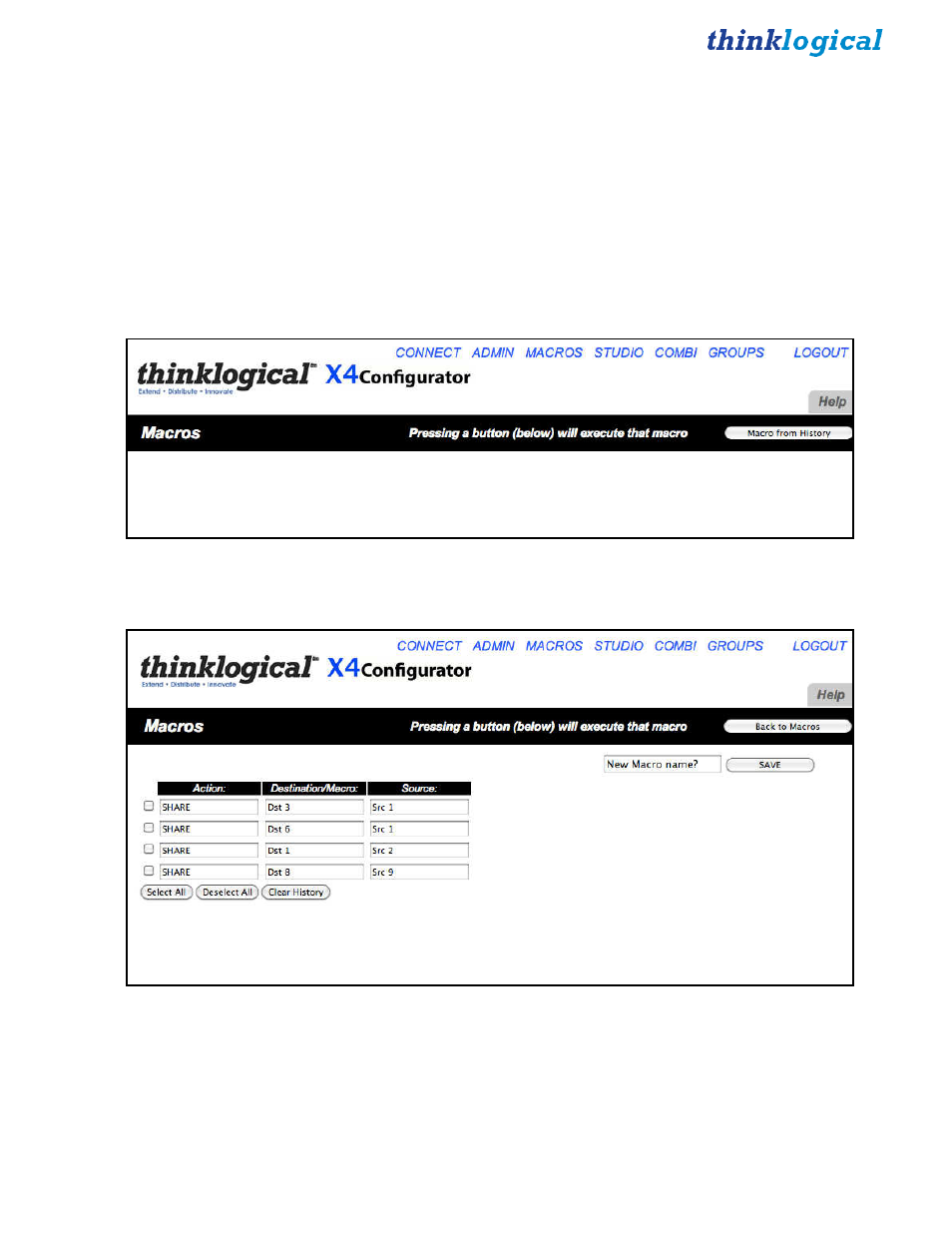 Macros page | Thinklogical X4 Configurator Manual User Manual | Page 40 / 70