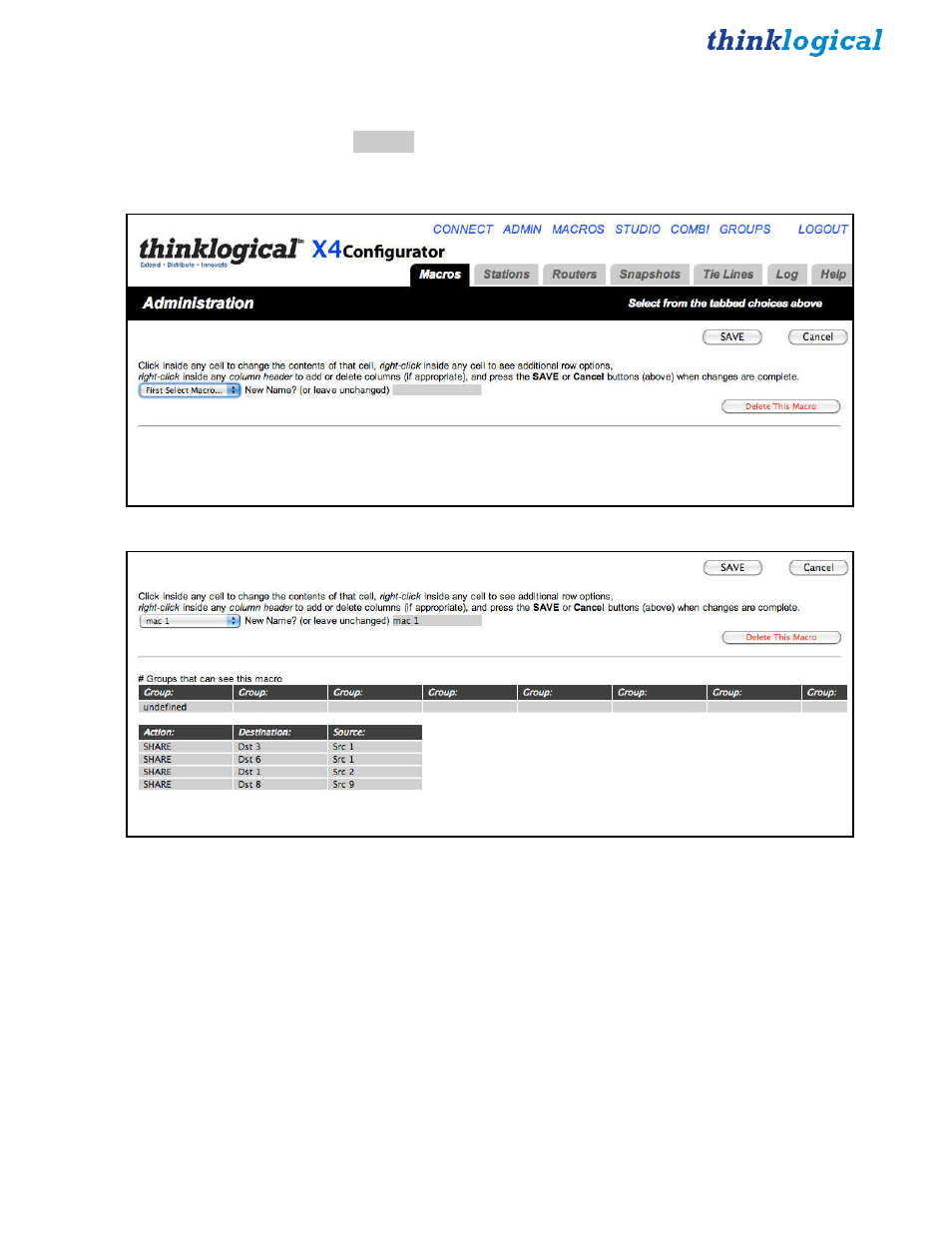 Creating/editing/deleting macros | Thinklogical X4 Configurator Manual User Manual | Page 44 / 70