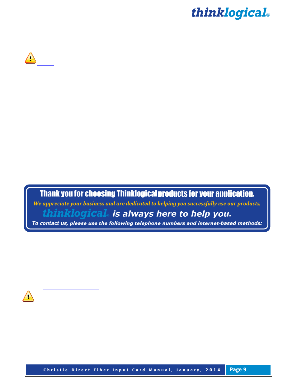 How to contact us, Customer support, Product serial number | Website | Thinklogical Direct Fiber Input Card for Christie Entero Video Wall User Manual | Page 10 / 13