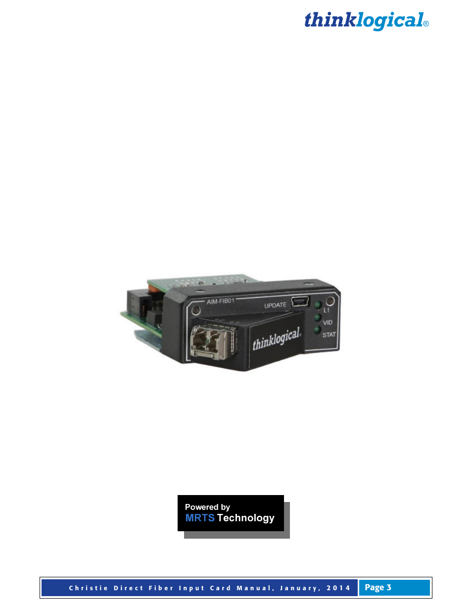 Introduction, Product overview | Thinklogical Direct Fiber Input Card for Christie Entero Video Wall User Manual | Page 4 / 13