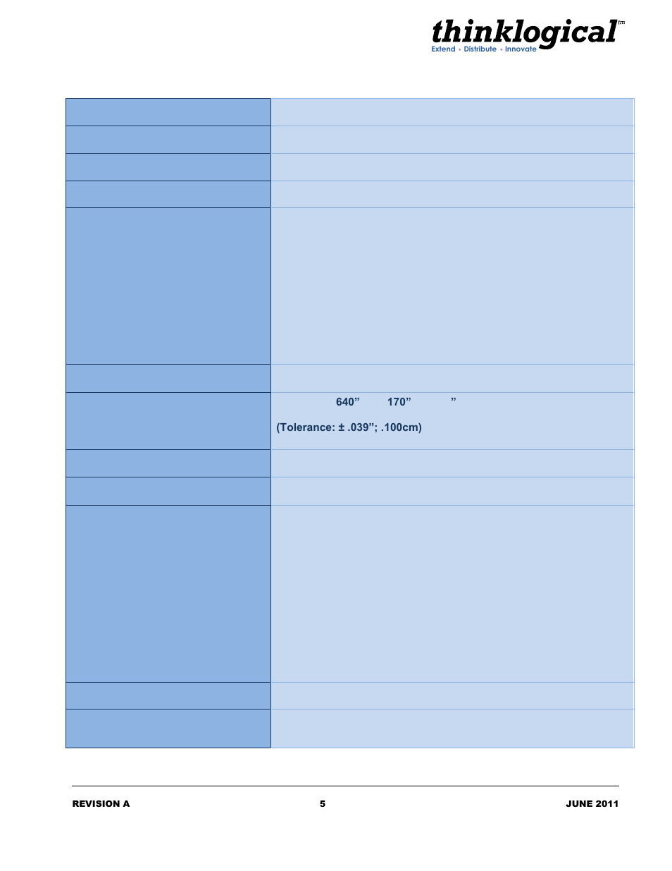 Technical specifications | Thinklogical Peripheral Extender Manual User Manual | Page 7 / 18