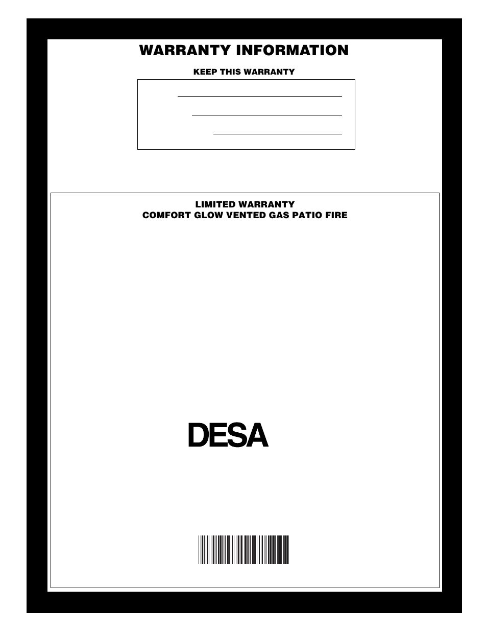 Warranty information | Desa Tech PC3460NG User Manual | Page 14 / 14