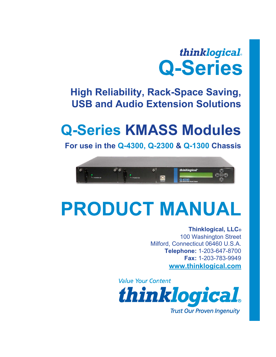 Thinklogical Q-4300 KMASS Modules Manual User Manual | 29 pages