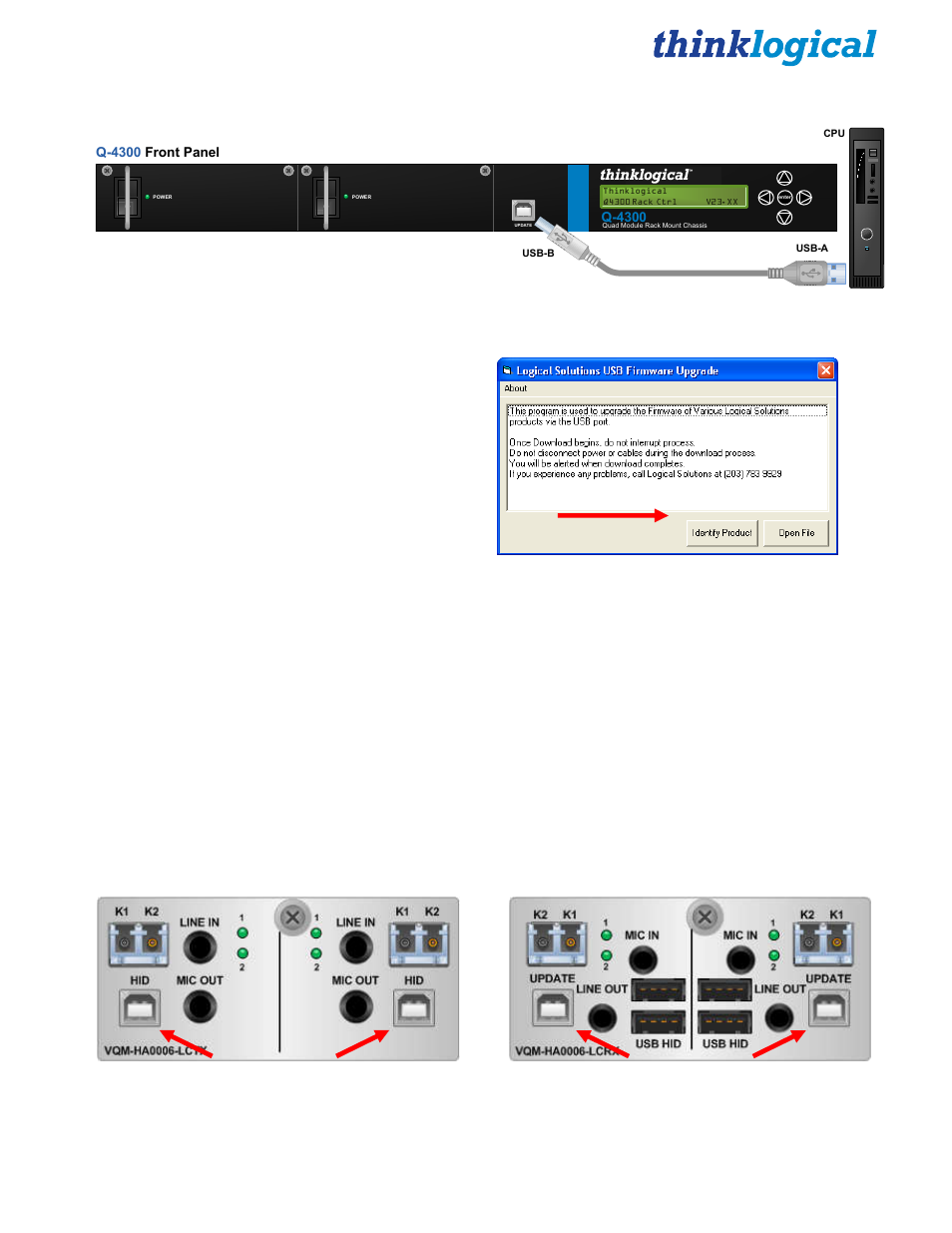 Hid microprocessor programming, Program the q-4300 chassis | Thinklogical Q-4300 KMASS Modules Manual User Manual | Page 17 / 29